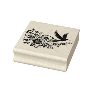 Create Your Own Songbird Flower Nest Rubber Stamp