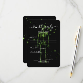 Create Your Own - Sparkling X-Ray Skeleton RSVP Card