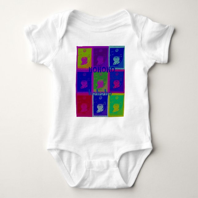 Create Your Own Special Santa HoHoho Pop Art  Baby Bodysuit (Front)