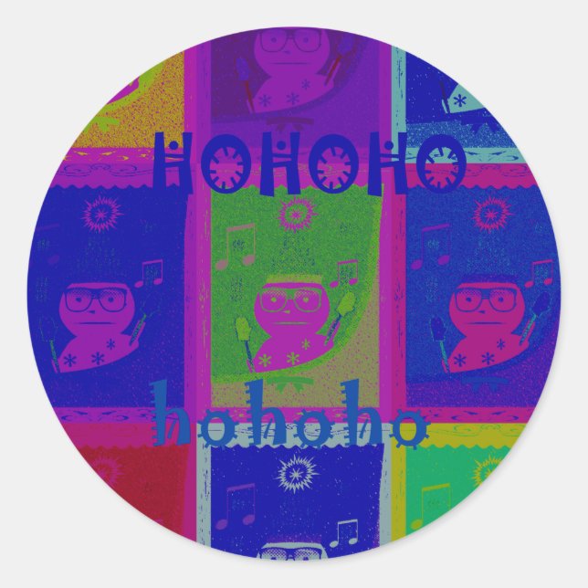 Create Your Own Special Santa HoHoho Pop Art  Classic Round Sticker (Front)