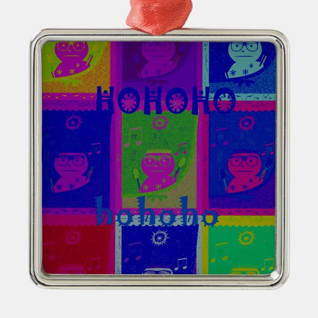 Create Your Own Special Santa HoHoho Pop Art  Metal Tree Decoration (Front)