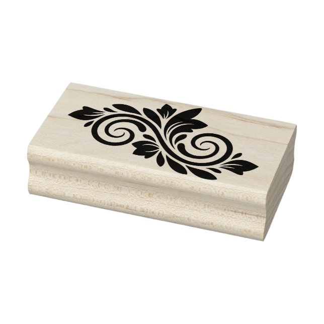 Create Your Own Spiral Fleur Leafy Floral Rubber Stamp (Stamp)