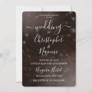 Create Your Own Spiral Swirl Stars Wedding Invitation