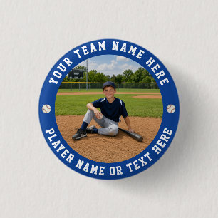 Create Your Own Sports Baseball Team Photo 3 Cm Round Badge