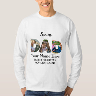 Create your own sports Dad photo collage Swim Dad T-Shirt