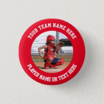 Create Your Own Sports Team Photo Button<br><div class="desc">Photo of a softball catcher ready to receive the ball from the pitcher on a pin button. The photo template is easy to customise. Gift for a player or a team of softball, baseball, hockey, basketball, football or any other sport. Easily place a square photo in the template to make...</div>