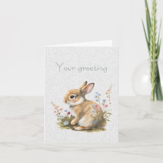 Create Your Own Spring Bunny & Wildflowers Card