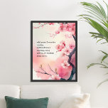 Create Your Own Spring Cherry Blossom Custom Quote Poster<br><div class="desc">Create your own custom quote poster wall art. Personalise this poster print with vintage typewriter style typography and watercolor style cherry blossom floral background.</div>