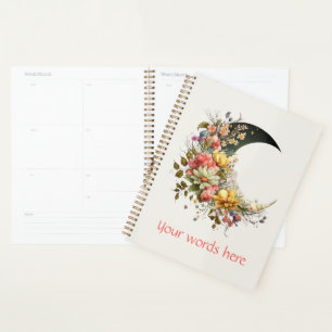 Create Your Own Spring Floral Crescent Moon Planner