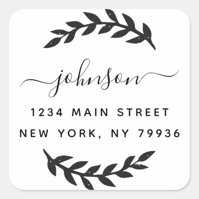 Create Your Own Square Return Address Square Sticker (Front)