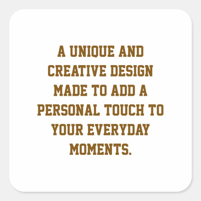 Create Your Own Square Sticker (Front)