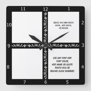 CREATE YOUR OWN  SQUARE WALL CLOCK
