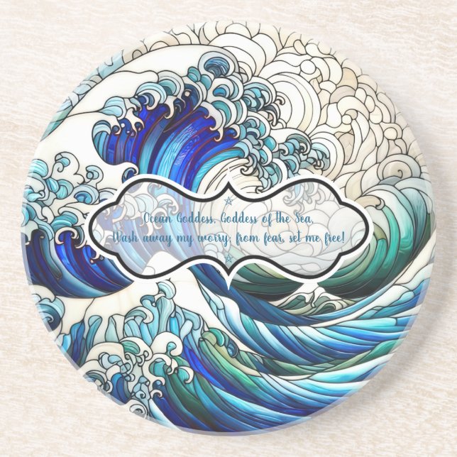 Create Your Own Stained Glass Look Curly Waves Coaster (Front)