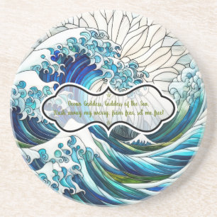 Create Your Own Stained Glass Radiant Curly Waves Coaster