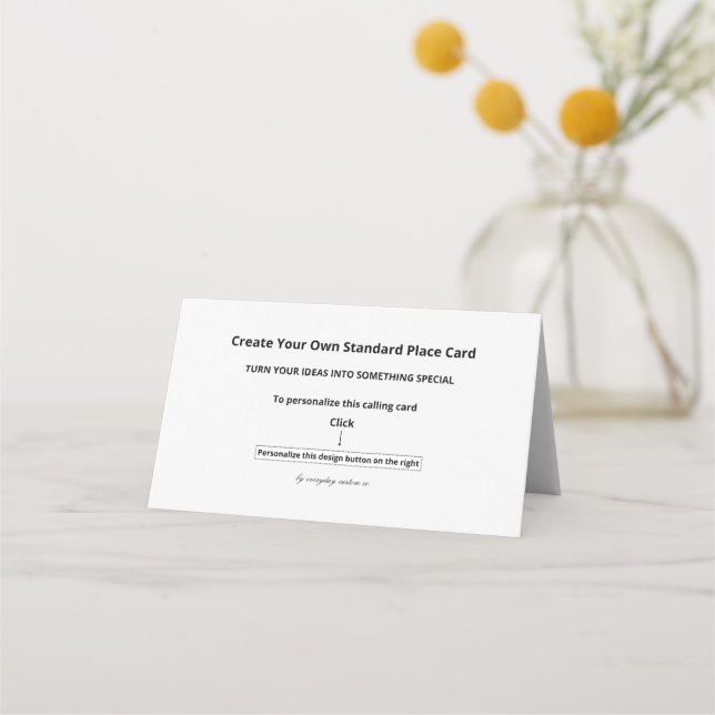 Create Your Own Standard Folded Place Card (Front)