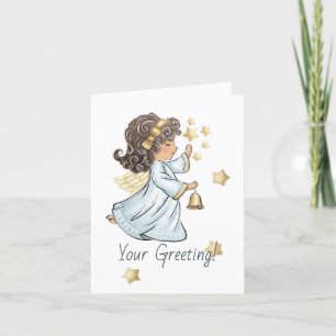 Create Your Own Starry Bell Christmas Angel Holiday Card