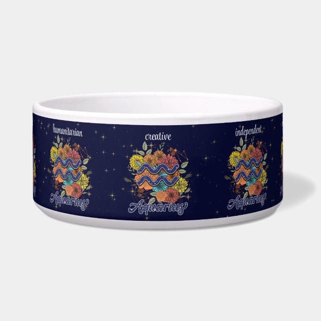 Create Your Own Starry Floral Aquarius Zodiac (Front)
