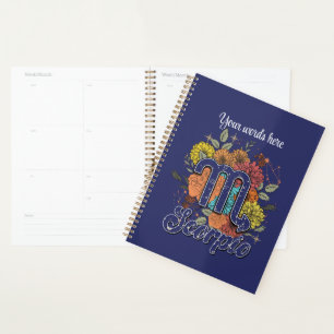 Create Your Own Starry Floral Scorpio Zodiac Planner