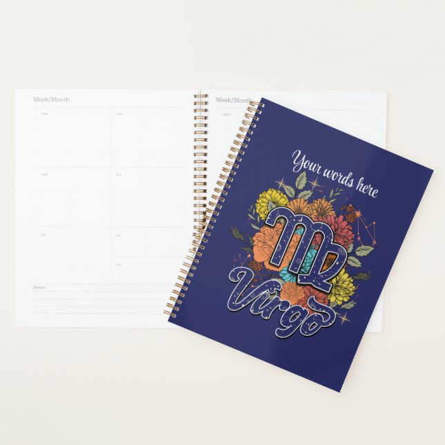 Create Your Own Starry Floral Virgo Zodiac Planner (Display)