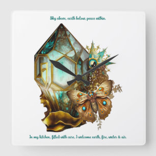 Create Your Own Steampunk Butterfly Crystal Square Wall Clock