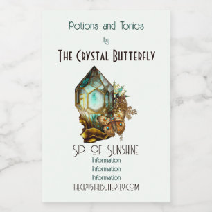 Create Your Own Steampunk Butterfly Crystal Wine Label