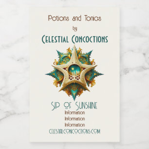 Create Your Own Steampunk Castle Snowflake Yule Wine Label