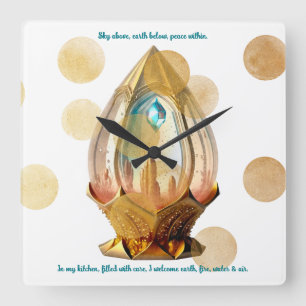 Create Your Own Steampunk Crystal Ball Lantern Square Wall Clock
