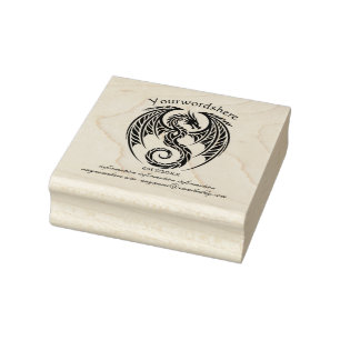 Create Your Own Stenciled Dragon Emblem Logo Rubber Stamp