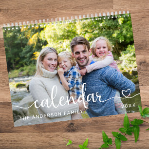 Create Your Own Stylish Script Family Photo 2026 Calendar