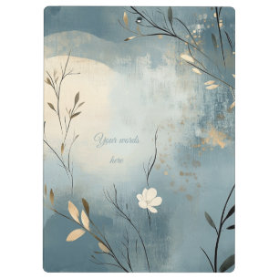 Create Your Own Summer Blue Floral Minimalist Clipboard