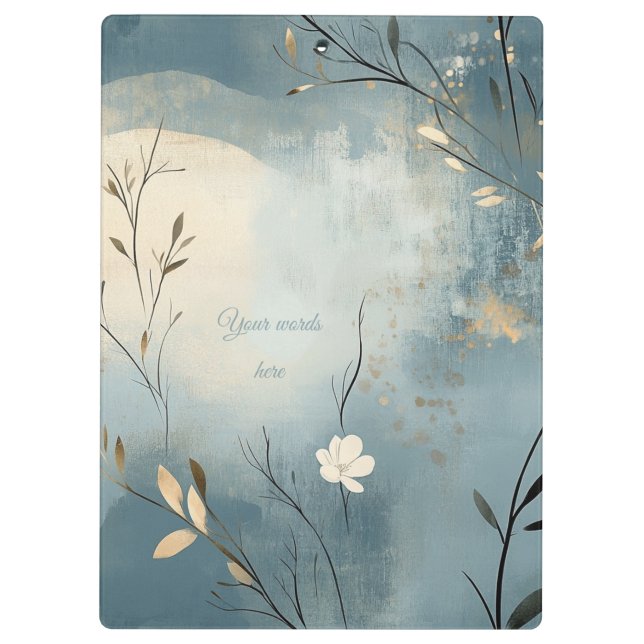 Create Your Own Summer Blue Floral Minimalist Clipboard (Back)