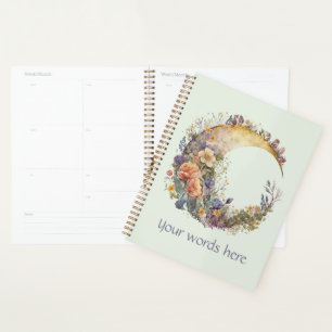 Create Your Own Summer Garden Floral Crescent Moon Planner