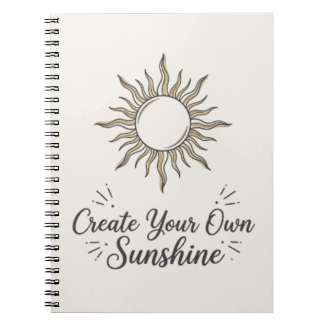 Create Your Own Sunshine Boho Sun Notebook (Front)