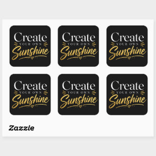 Create Your Own Sunshine Chic Graphic Sheet of Square Sticker