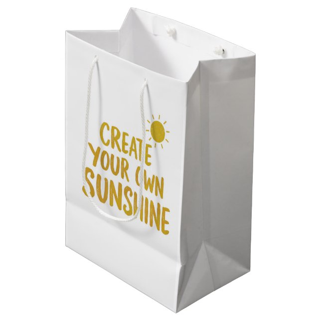 Create your own sunshine quote on medium gift bag (Front Angled)