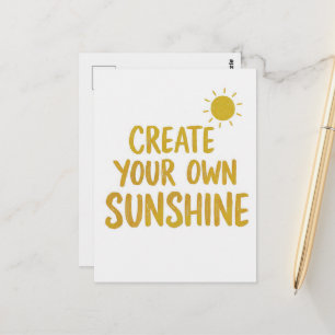 Create your own sunshine quote on postcard