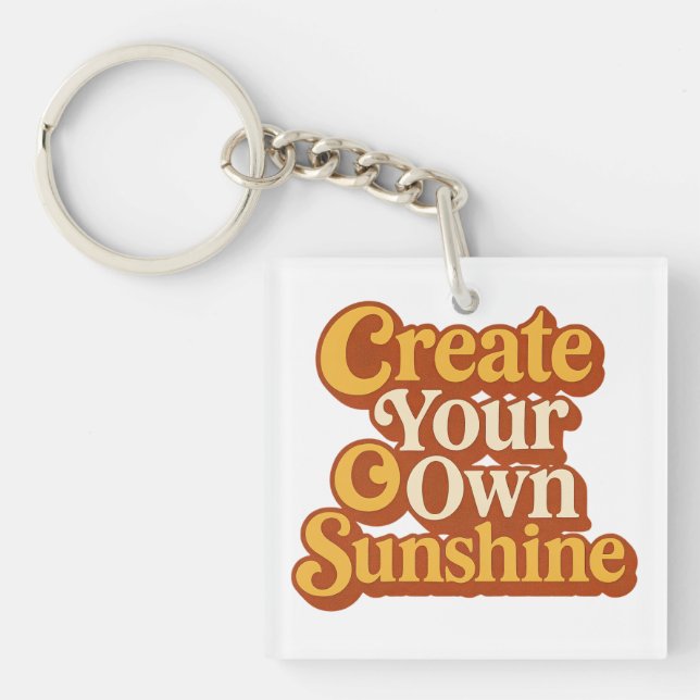 Create Your Own Sunshine Retro  Key Ring (Front)