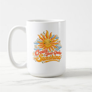 Create Your Own Sunshine Retro Sun Illustration Coffee Mug
