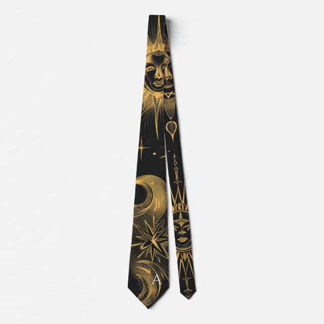 Create Your Own Surreal Celestial Moon & Stars Tie (Front)