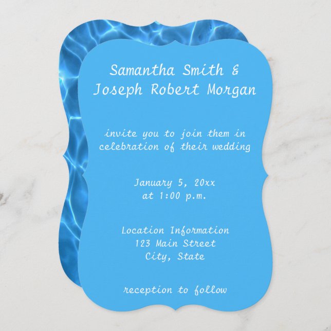 Create Your Own Swimming Pool Photo Wedding Invitation (Front/Back)