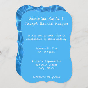 Create Your Own Swimming Pool Photo Wedding Invitation