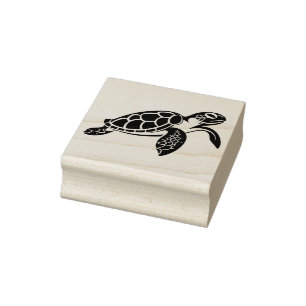 Create Your Own Swimming Sea Turtle Rubber Stamp