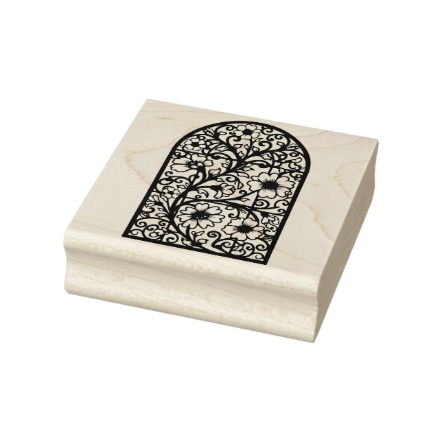 Create Your Own Tall Arched Flower Vine Window Rubber Stamp (Stamp)