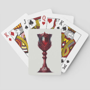 Create Your Own Tall Red Gothic Chalice Playing Cards