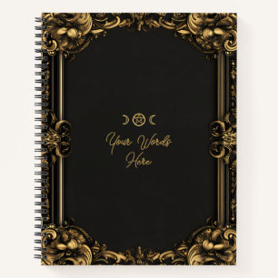 Create Your Own Tarnished Gold Gilded Black Notebook