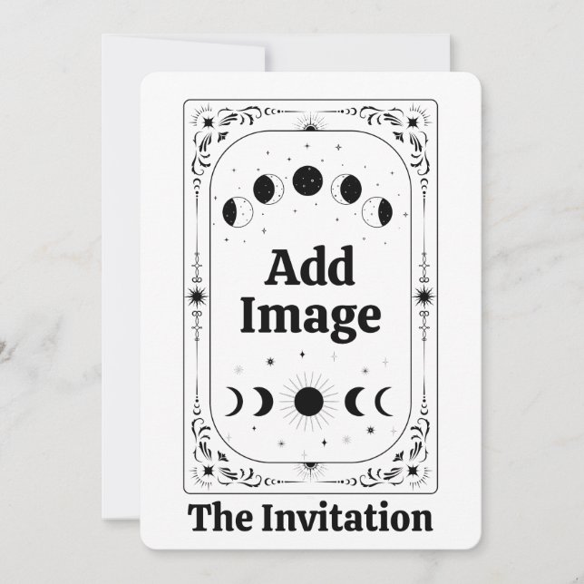 Create Your Own Tarot Astrological Celestial Magic Invitation (Front)
