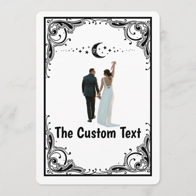 Create Your Own Tarot Celestial Moon Hallowedding Invitation (Front)