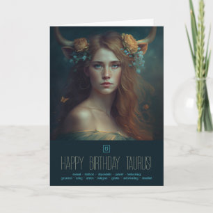 Create Your Own Taurus Sun Sign Zodiac Goddess Holiday Card