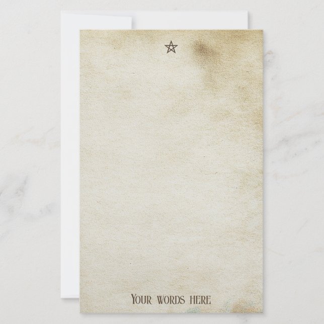 Create Your Own Tea Stained Parchment Style Grunge Stationery (Front)