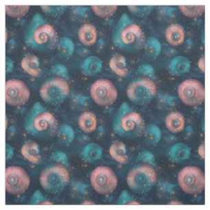 Create Your Own Teal Coral Spiral Bubbles Fabric